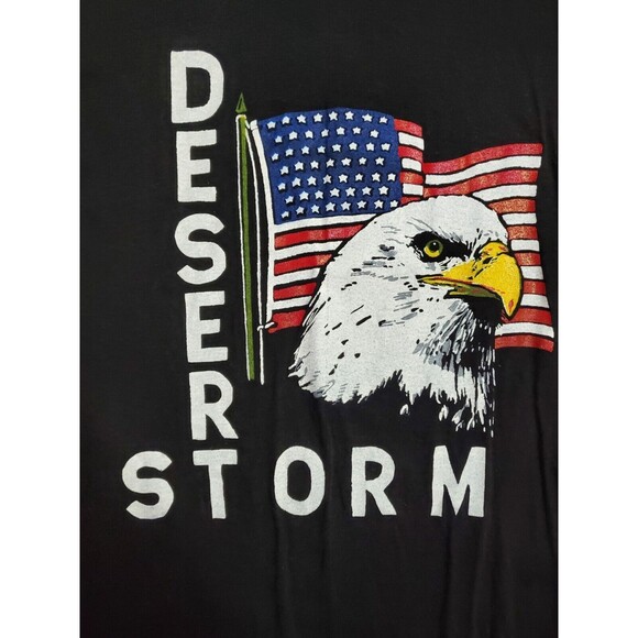 Vintage Large L We Support Our Troops Operation Desert Storm American Bald Eagle - Picture 2 of 5